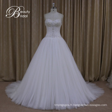 Robes de mariée Crystal Bow Sash Lace Bridal A Line Gown